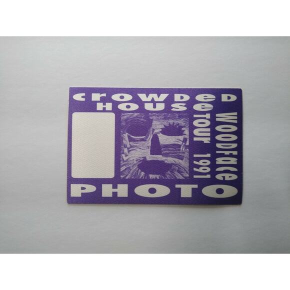 Crowded House Woodface Backstage Pass Original 1991 Split Enz New Wave Purple - Picture 2 of 4